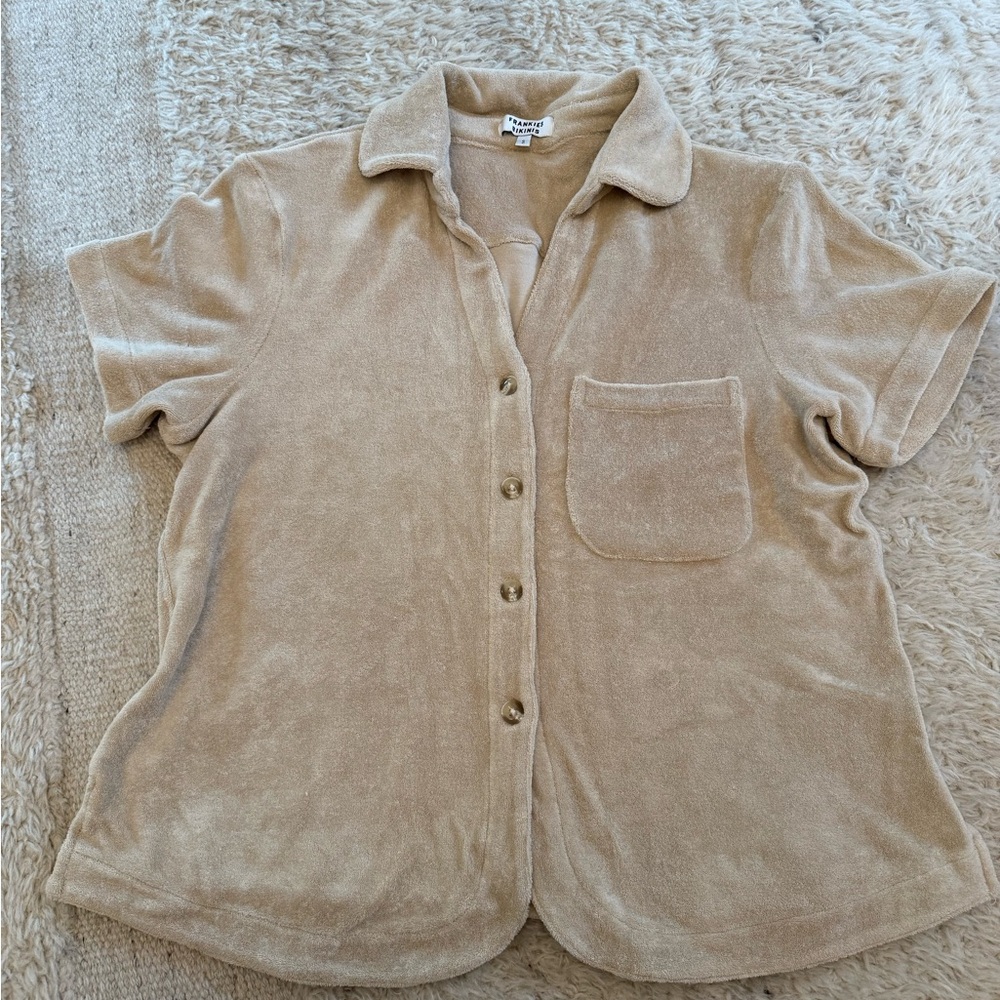 Frankie’s Bikinis terrycloth shirt S